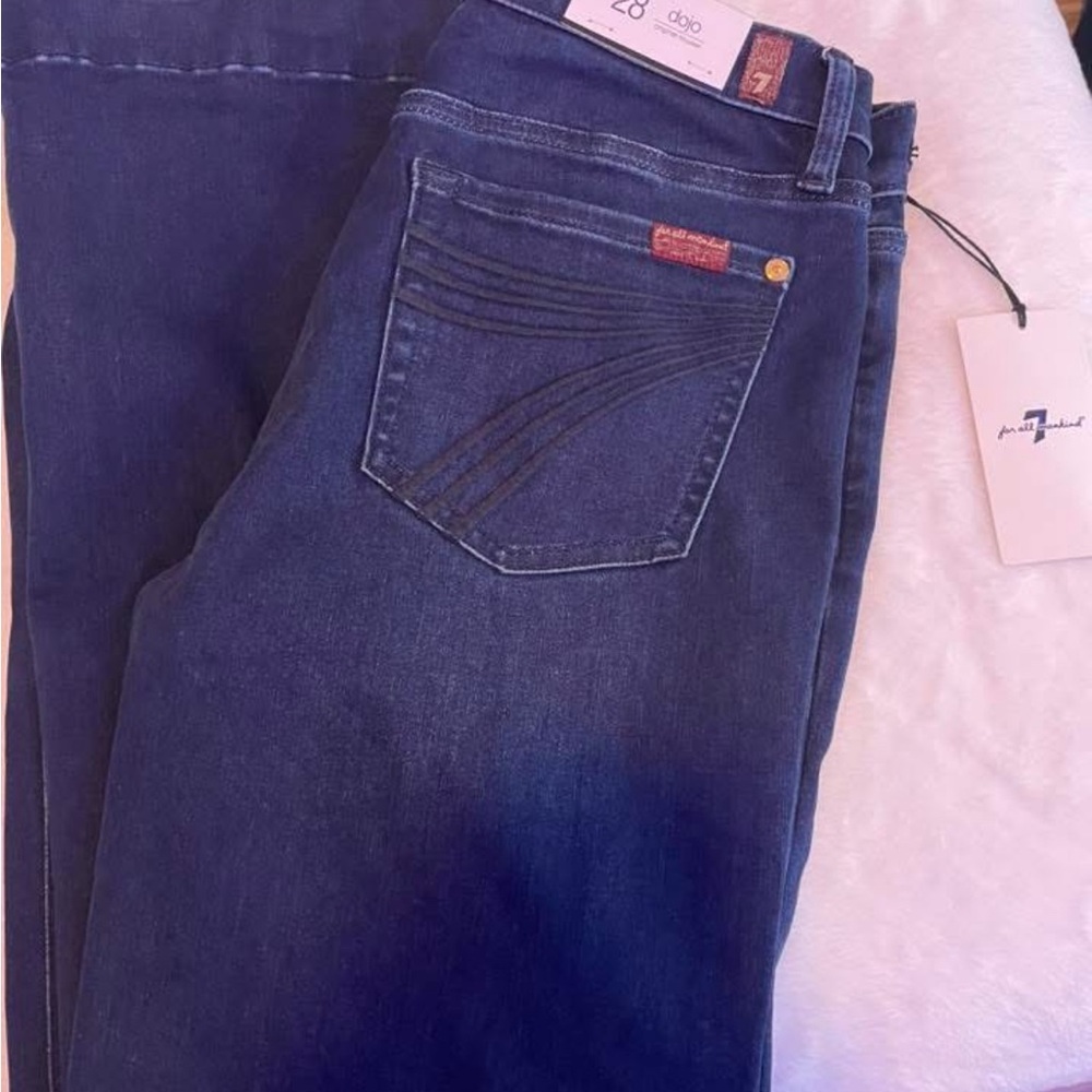 7 For All Mankind Women's Dark Blue Boot Cut Jeans